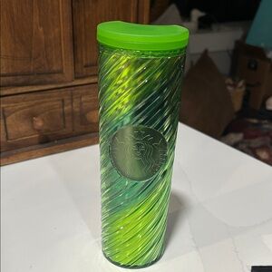 Starbucks Neon Green Spiral Tumbler